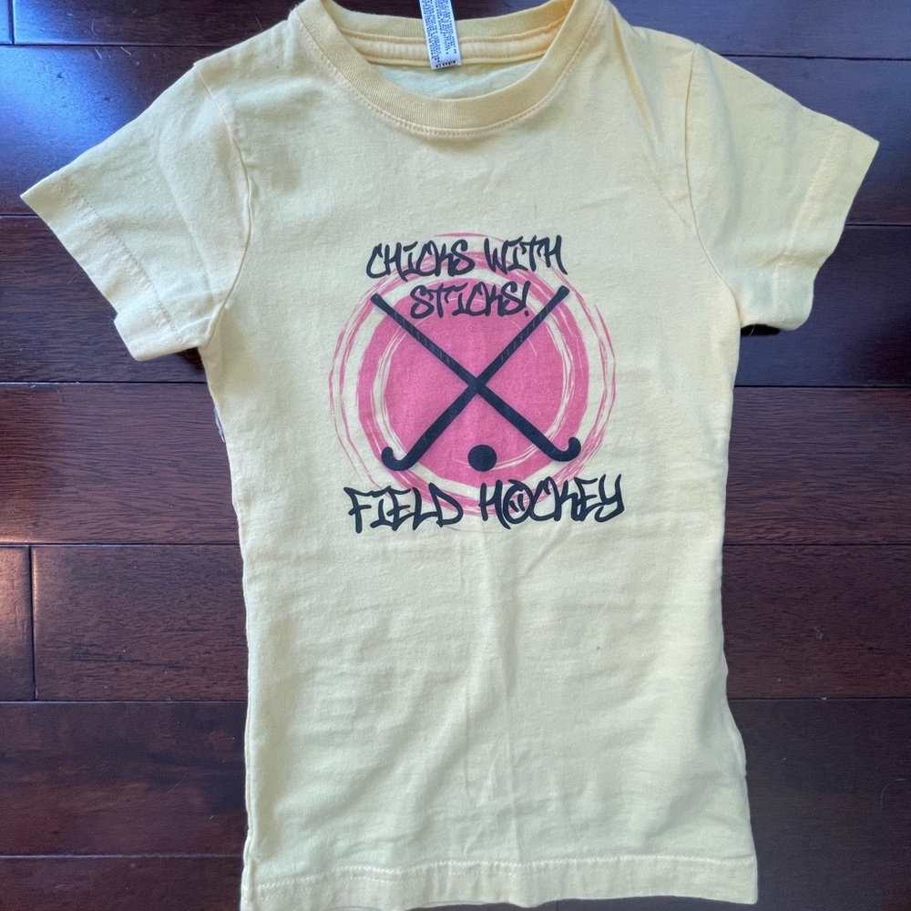 Kids Yellow Field Hockey Graphic Tee